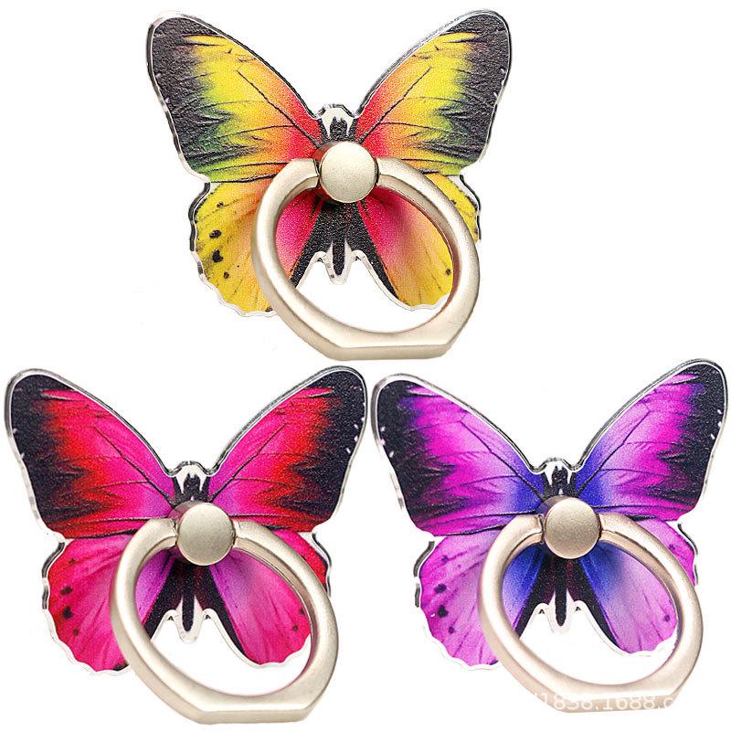 Butterfly Painted Mobile Phone Ring Stand - Cute, Creative Buckle Design for Men & Women