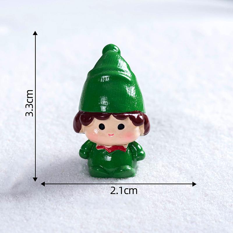 1Pcs Creative Christmas Elf Character Resin Handicraft DIY Christmas Decorations Micro Landscape Accessories Desktop Ornament
