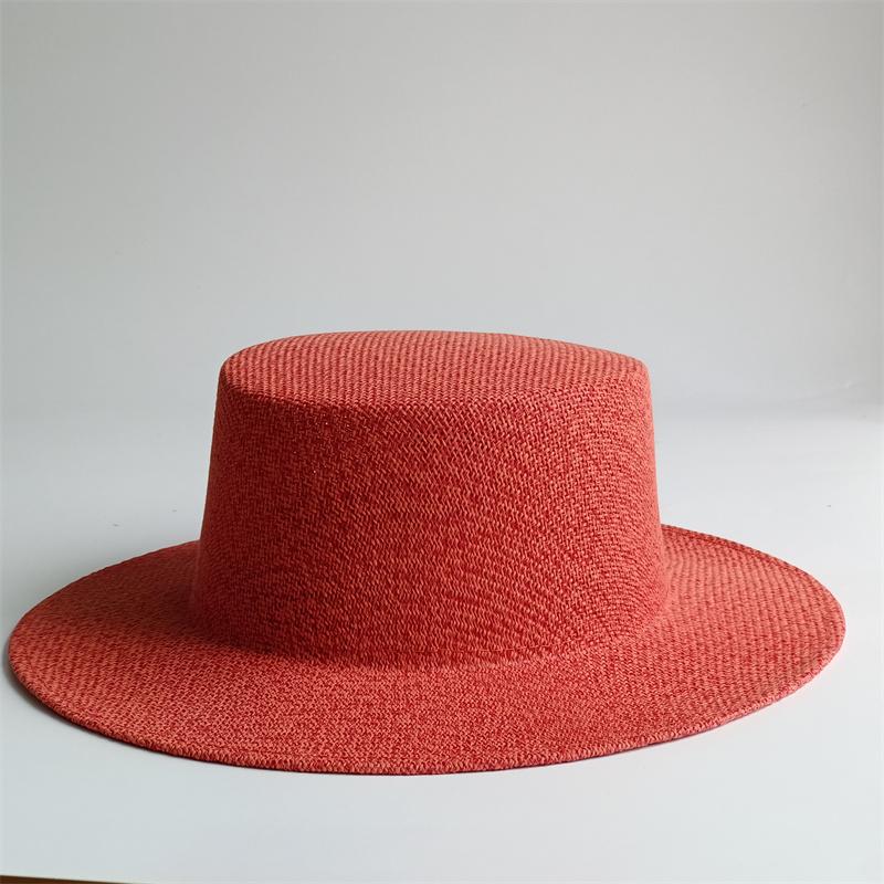 Cappello di Paglia Estivo 2026 Nuovo Cappello di Paglia Francese a Tesa Piatta Elegante Cappello da Sole da Esterno per Donna Cappello Estivo gorras spiaggia