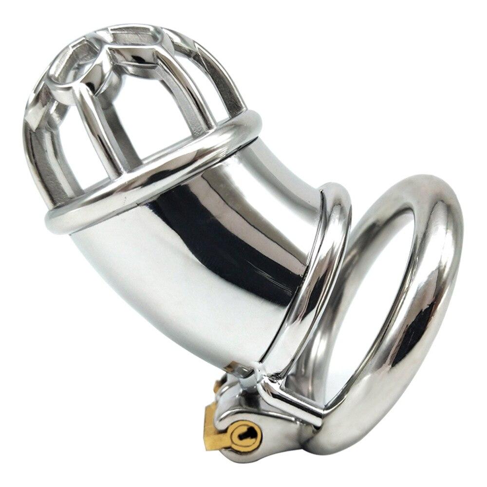 Men's Stainless Steel Penis Lock CB Chastity Lock Sex Toy Ball Stretcher Sissy Femdom Slave BDSM Urethral Chastity