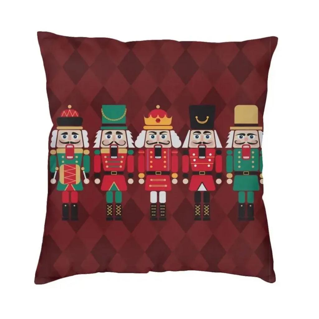 Nussknacker Soldat Spielzeug Weihnachtsgeschenk Kissenbezug Sofa Heim Dekorativ Quadratischer Kissenbezug 45x45cm