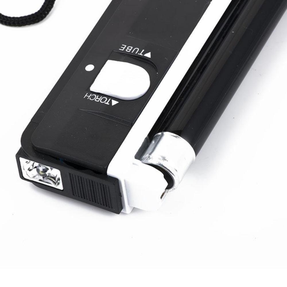 Violet Device Powered Handheld 2in1 6V Flashing Light UV Ultraviolet Lamp Money Detector Portable