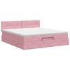 Ottoman Bed with Mattress and Headboard Pink 180 X 200 Cm Velvet