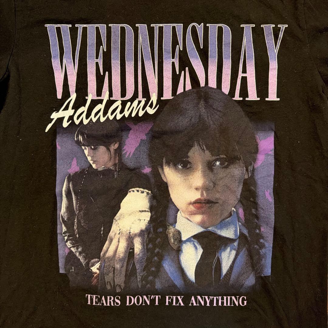 Wednesday T- XL Black Addams Family Drama Movie Goods Unisex T-Shirt S