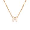 Pony's White 18K Gold Plated 'H' Initial Necklace - Elegant, High-End, Non-Fading Clavicle Chain