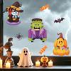 Decorative Decals for Store Windows Halloween Static Window Clings, Cartoon Ghost Pumpkin Witch Monsters Decals, Waterproof Easy Apply Ornament