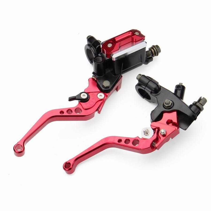 Universal Motorcycle 7/8" CNC Front Brake Clutch Master Cylinder Lever Set Reservoir