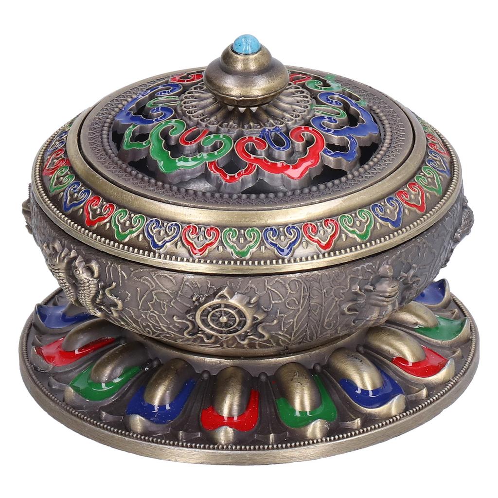 Vintage Incense Burner Copper Alloy Incense Holder for Living Room Tea Ceremony OrnamentsGreen