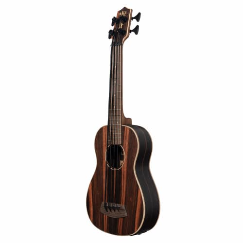 KALA UBass Ukulele Bass, Striped Ebony Series, Ebony Body, UBASS-EBY-FS20_06, Successor To the UBASS-EBY-FS (Case Included)