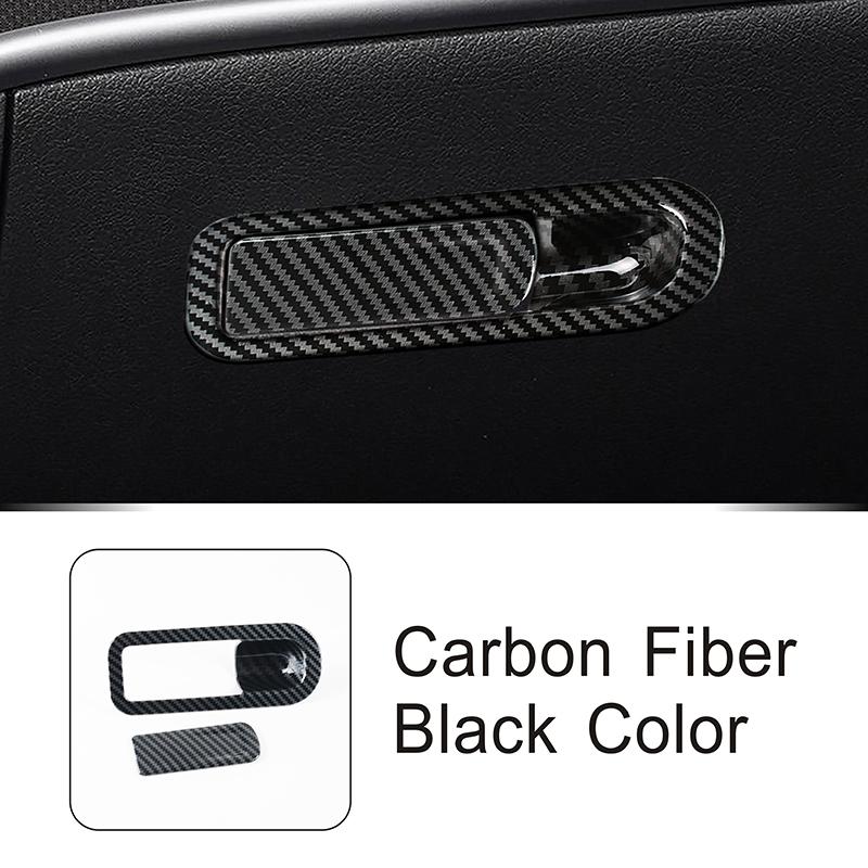 For Mercedes Benz C Class W206 Co-pilot Glove Box Switch Frame Carbon Fiber Pattern Stickers Cover Interior Car Accessories