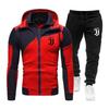 Mens Winter Double-Zip Hoodie Sweatshirt Set Gym Casual Loose Fit Activewear