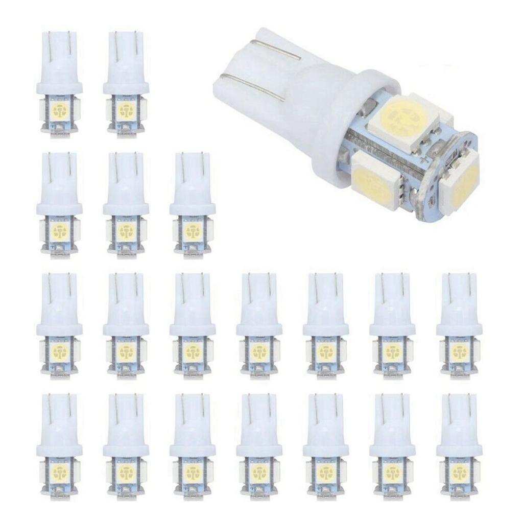 XunugZK 40PCS Super White T10 Wedge 5-SMD 5050 LED Bulb W5W 2825 158 192 168 194