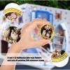 4PCS Antique Iron Wall Art Miniature Oil Painting Photo Frame With Roses And Cats Theme For 1/12 Scale Doll House Display