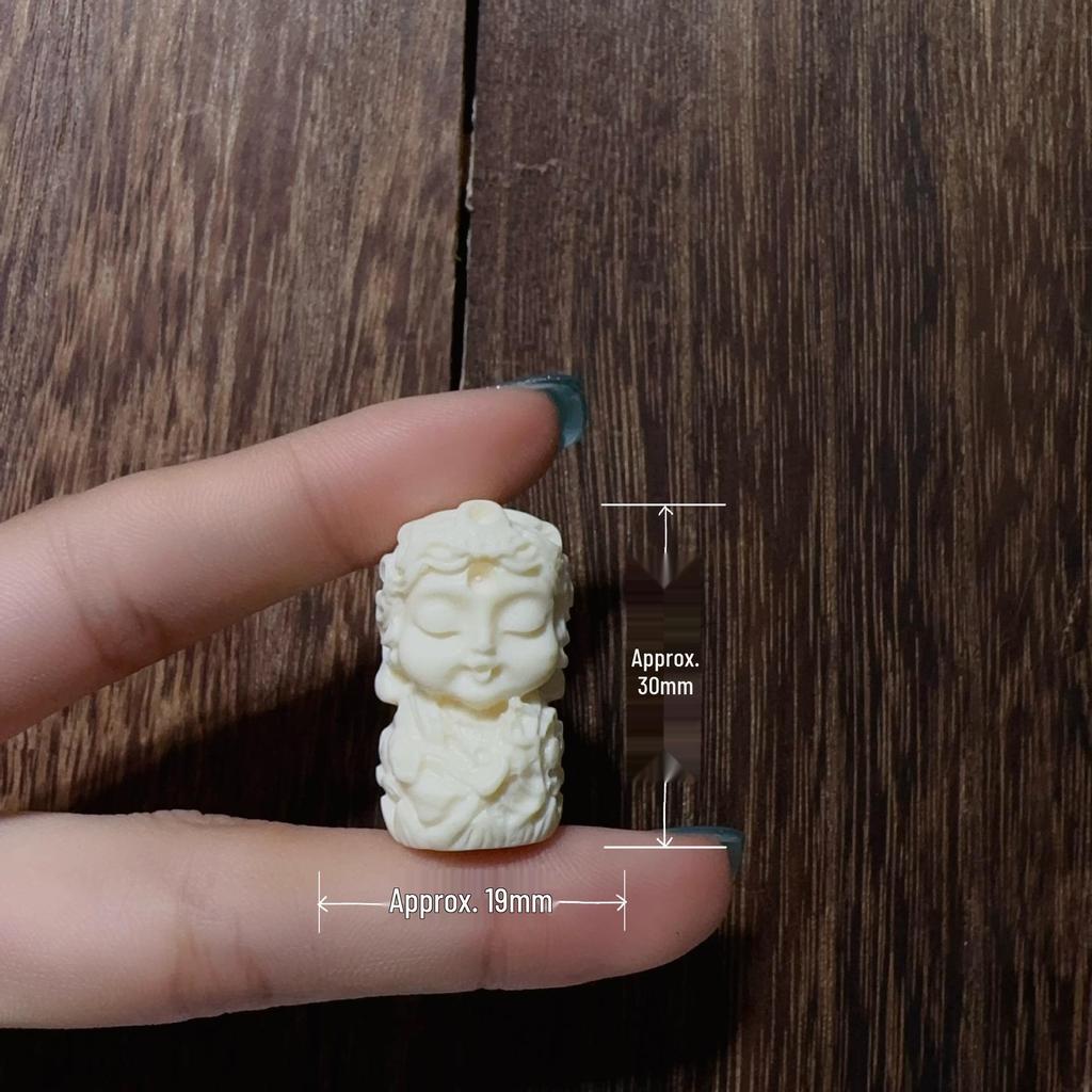 Pingente de Joia DIY Esculpido Branco Marfim: Acessórios Estilo Três Passos