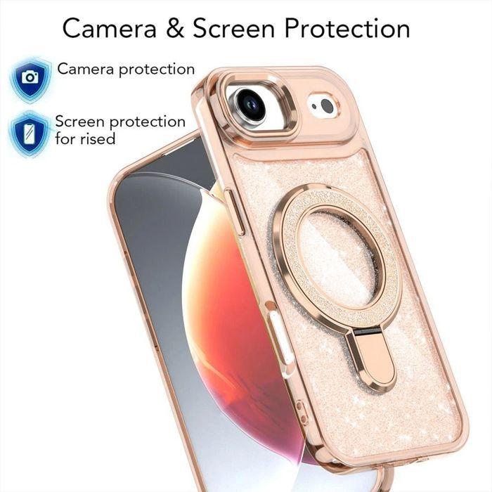 Coque de Protection - BOOLING - pour iPhone Air - Hybride avec Cercle Magnétique Doré - 2 Verres Trempés