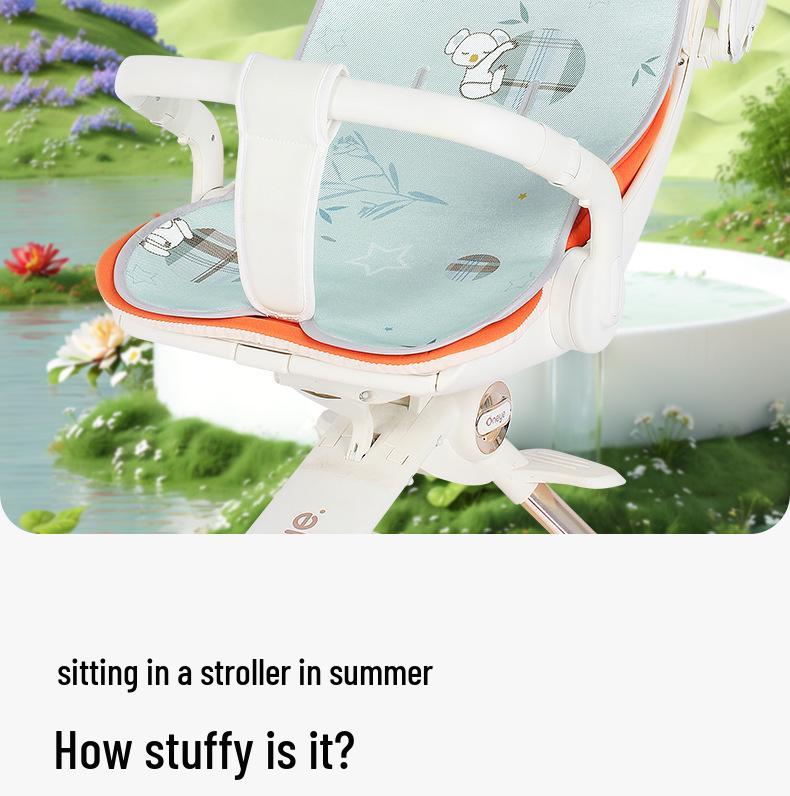 Runde Y T6 Universelle Eis-Seide Rattan Kinderwagen-Sitzauflage - Atmungsaktiv und Kühl für den Sommer