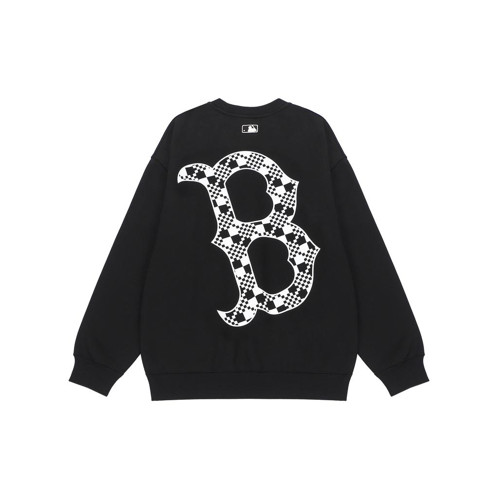 MLB Boston Red Sox Large Logo Print Crew Neck Long Sleeve Sweatshirt Unisex Sweatshirt Black 3AMTO0226-43BKS