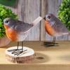 Cute Robin Bird Statue Nordic Style Yard Ornament Durable Bird Figurines  Indoor Living Room