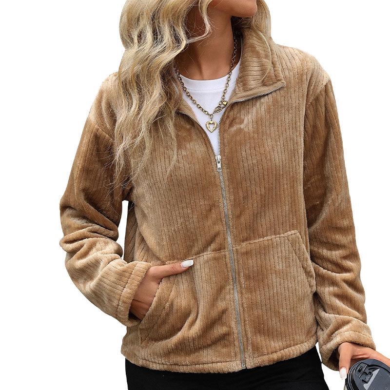 Ethnic Patchwork Plush Zip Cardigan - Fall/Winter 2025