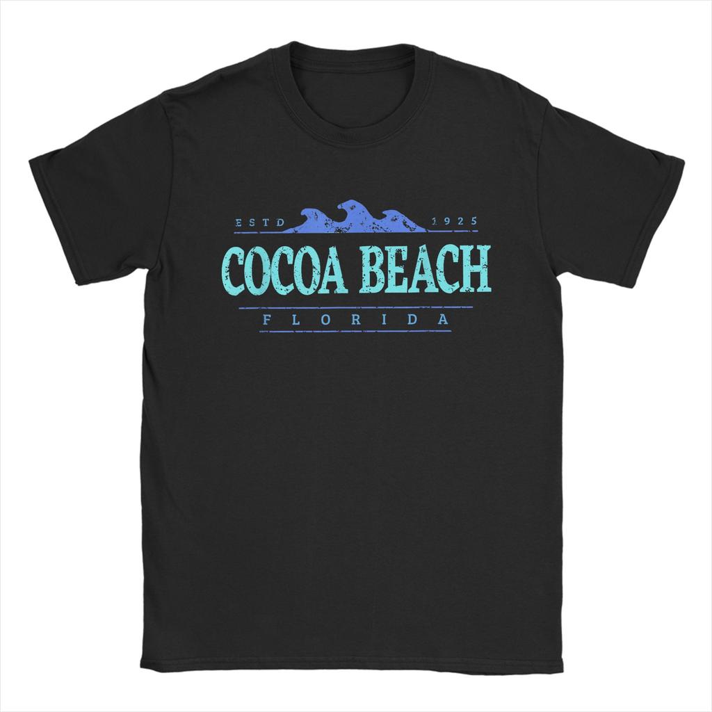 Vintage Cocoa Beach Florida Unisexs T Shirt Retro FL Sunset Tees Short Sleeve Round Neck TShirt Cotton Graphic Printed Clothing