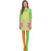 Long Socks Pippilongstocking Yellow And Green Striped Apron Set Halloween Performance Suit