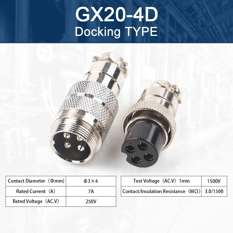 

GX20 2/3/4/5/6/7/8/9/10/12/14/15 Pin Male Female Butting Wire Cable Circular Aviation Socket Plug Panel Connector 1 Set