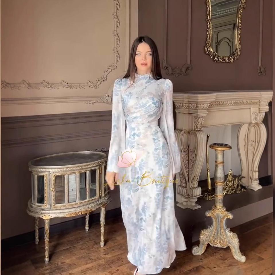 New European and American women's clothing fashion temperament slim and thin dress A-word dress