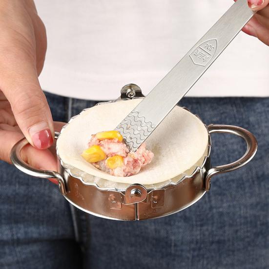 Nerezový knedlíkářský stroj na ravioli, lis na koláče, nerezový kuchyňský gadget pro rychlé skládání wontonového těsta