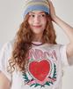 RONRON Ronron Heart Laurel Over Fit T Shirt White