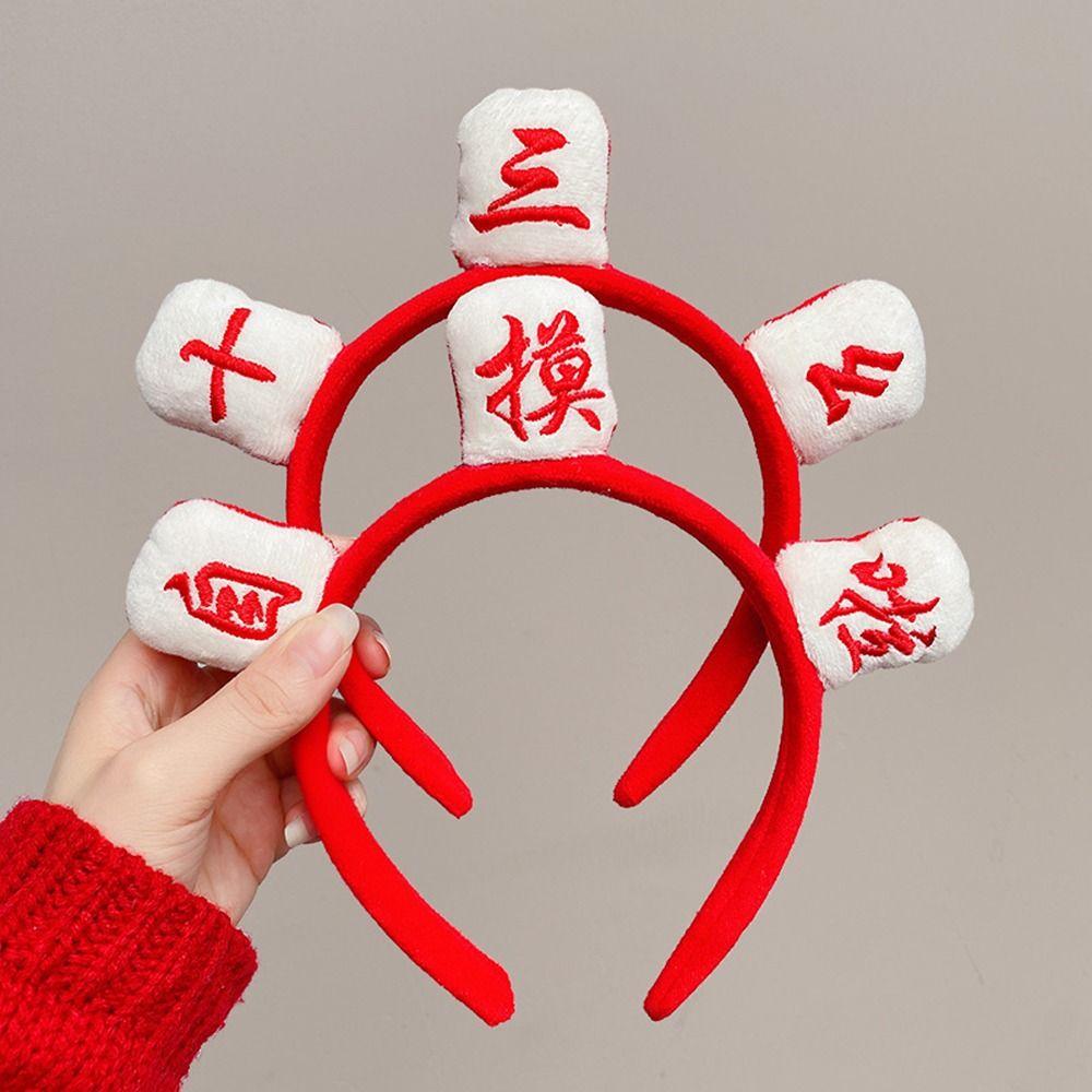 For Women Headband Chinese Characters Mahjong Headband Women Hairband Korean Head Wrap Hair Hoop