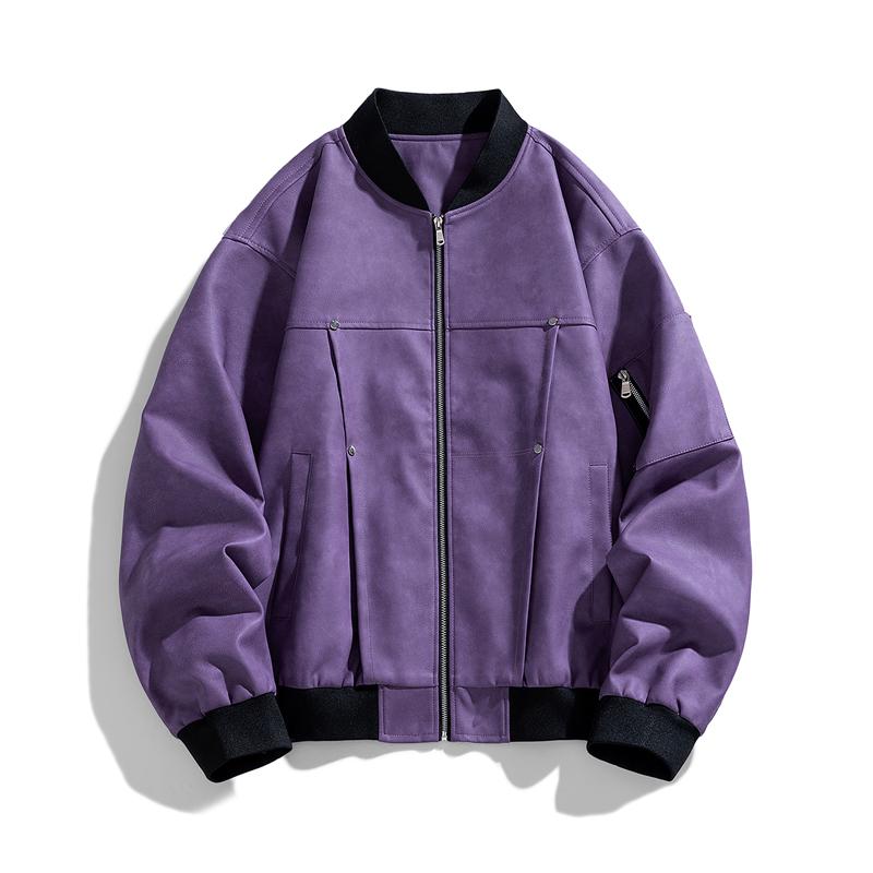 

New Leather Jackets Leather Jackets Leather Jackets Motorcycle Jackets Spring and Autumn New Men s Motorcycle Casual Jackets Leather Jackets S фиолетовый