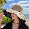 Summer Vinyl Visor Fashion Polka Dot Eaves Foldable Bucket Hat Temperament Bow Beach Visor Hat