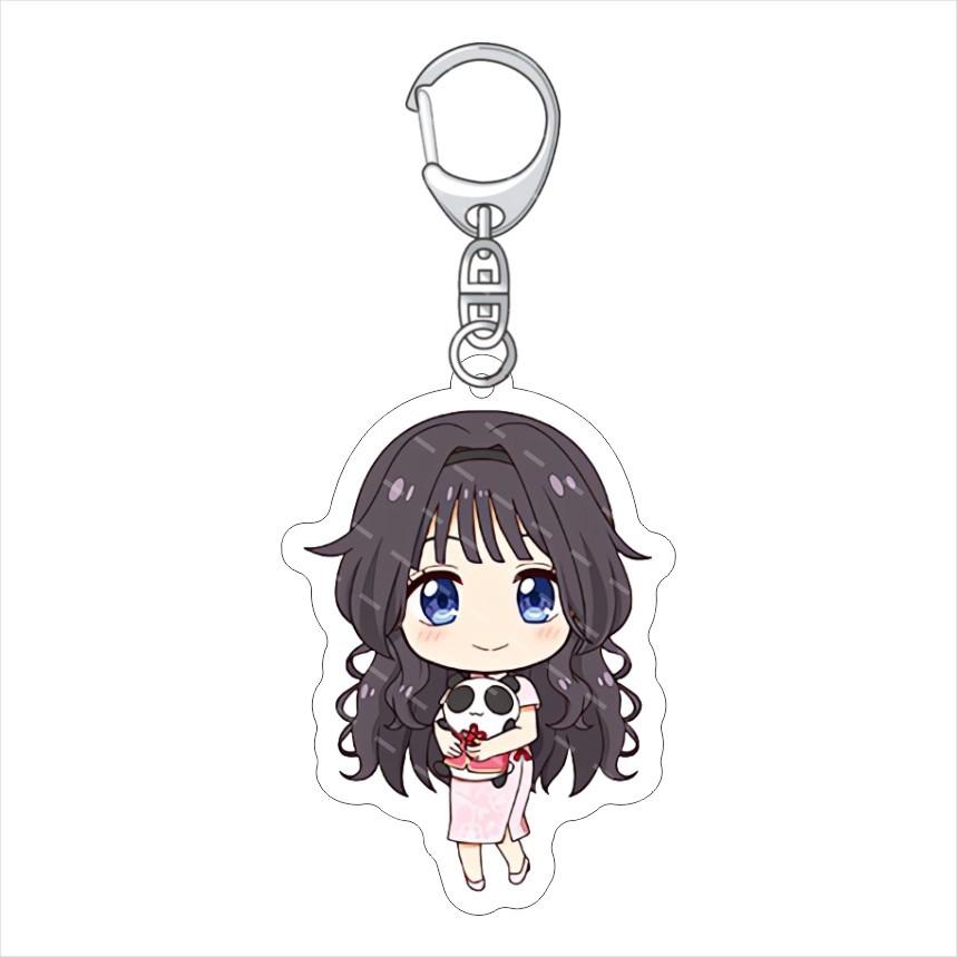 

The Fragrant Flower Blooms with Dignity Anime 6CM Acrylic Keychain Products Christmas Gift Key Chain Bag Charms Lover Pendant