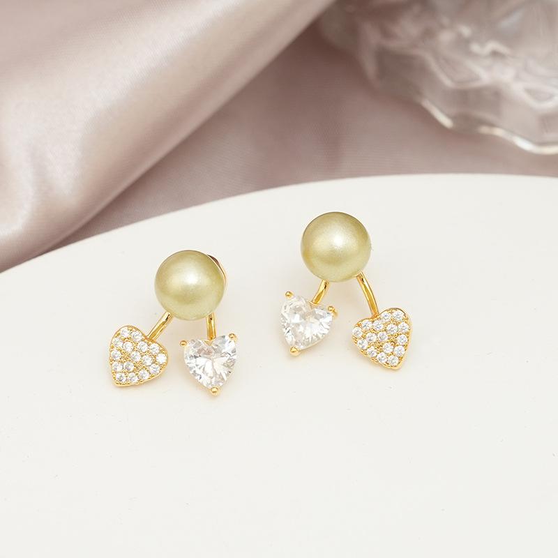 

Серьги-гвоздики Double Love Simple Pink Pearl, легкие, роскошные, летние, универсальные, женские серьги 14k