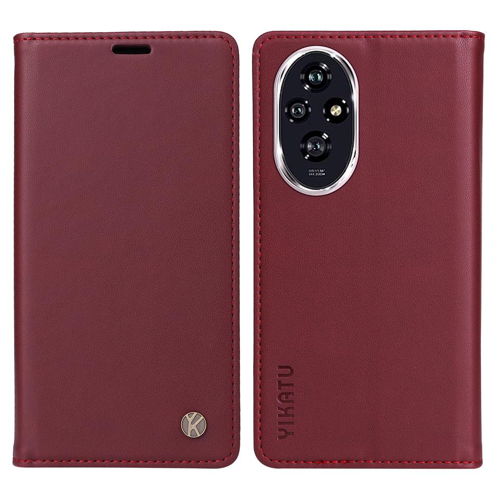 YIKATU YK-001 Für Honor 200 5G Ständerhülle Magnetverschluss PU Leder Handyhülle