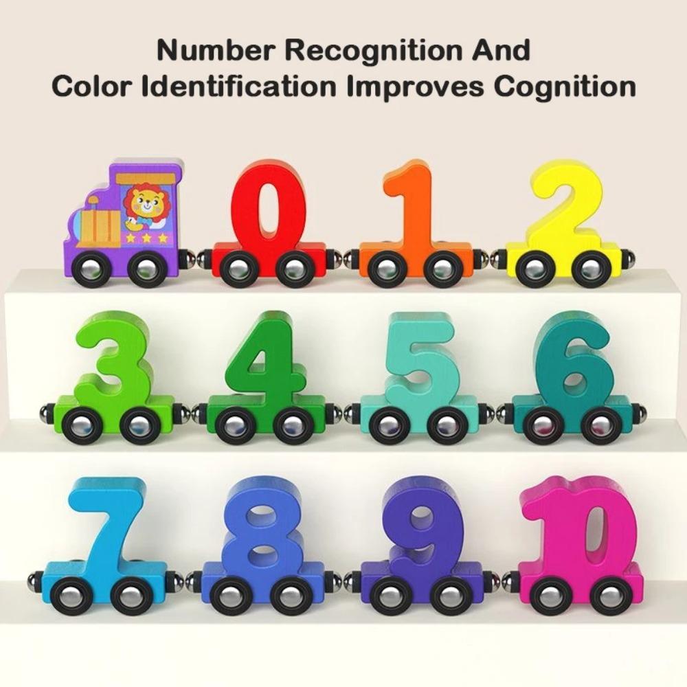 1set 0-10 Number Digital Train Toys Colorful Magnetic Early Educational Toys Digital Train Track Assembly Number Train Set