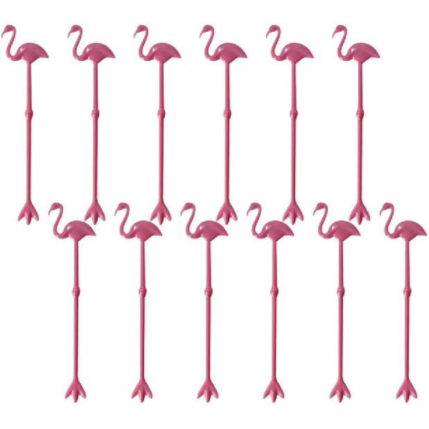 

12 шт. Палочки для перемешивания коктейлей Фламинго Палочки для смешивания Напитки Ложки для шейкинга Кофе Сок Свизл-стики для гавайской вечеринки (розовый)