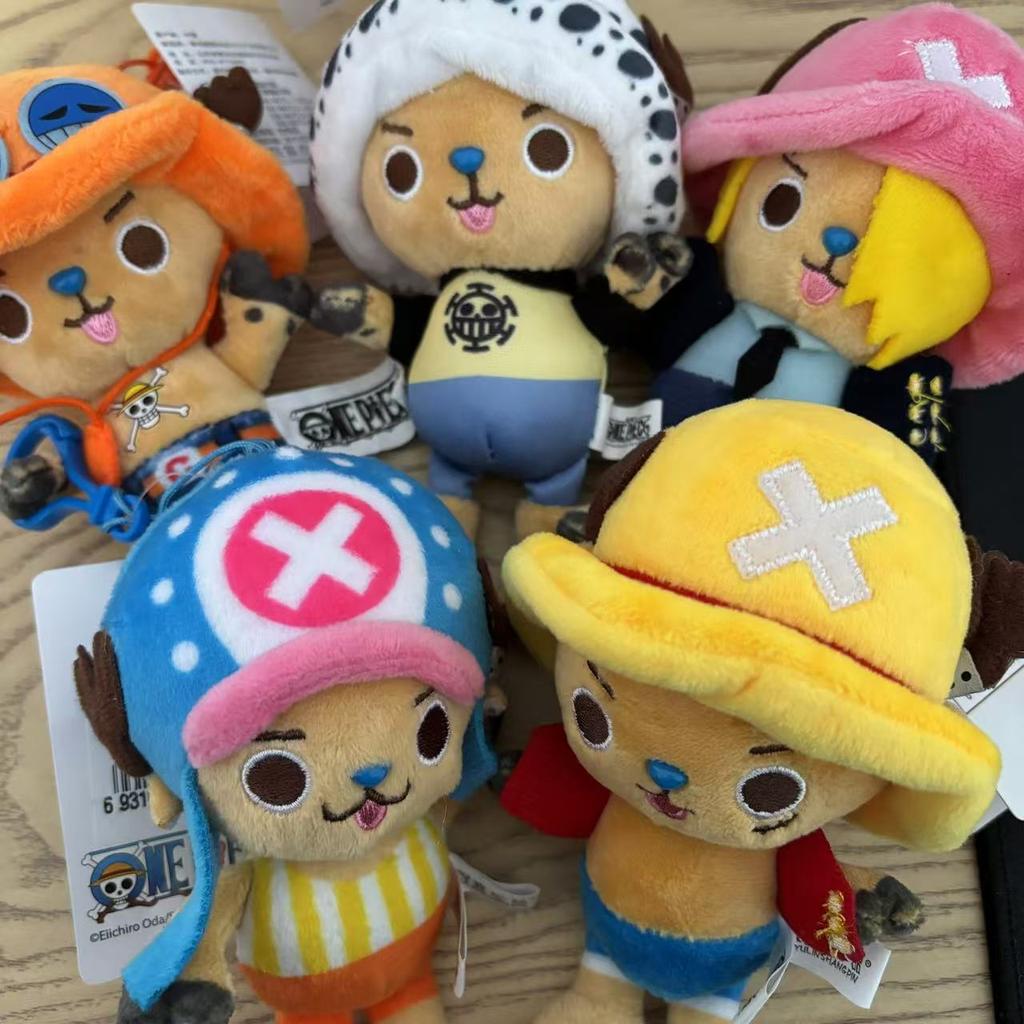 Anime One Piece Luffy Tony Tony Chopper Sanji Ace Trafalgar Law 10Cm Elk Shape Cute Plush Toy Pendant Keychain Kid Birthday Gift
