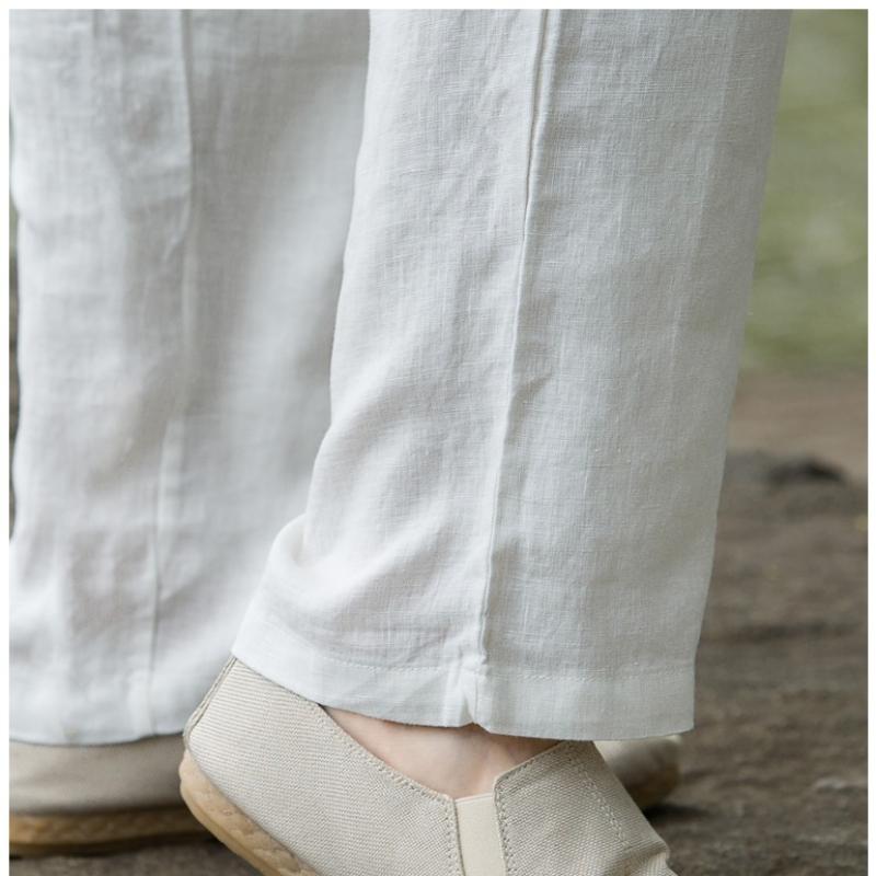 Módní pánské lněné kalhoty, pánské letní tenké kalhoty, prodyšné, široké, ležérní, velké velikosti, značka Tide