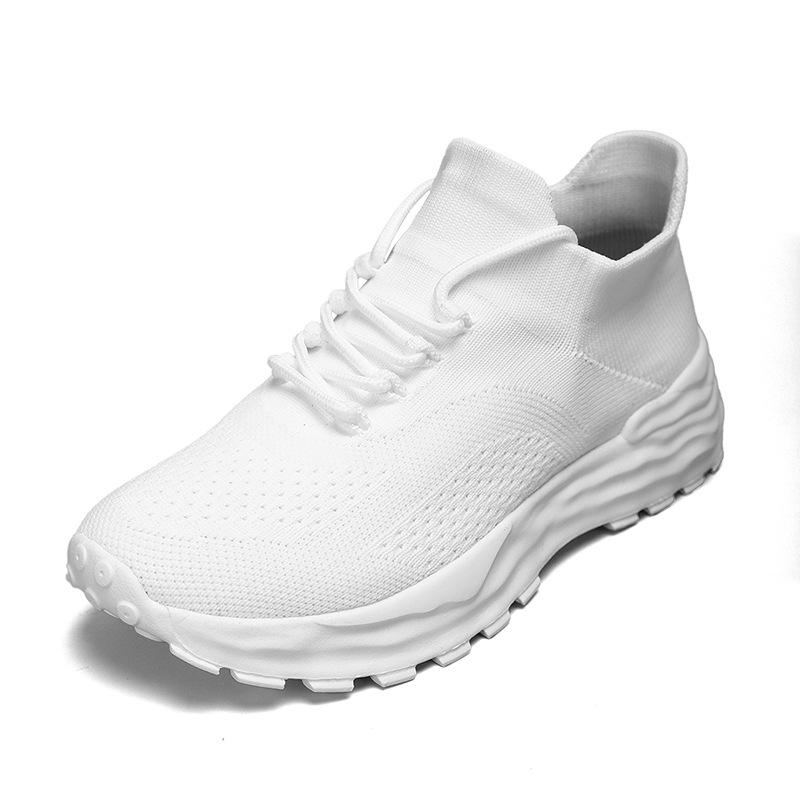 Large size sports women's shoes breathable fly-woven socks shoes low-top lace-up