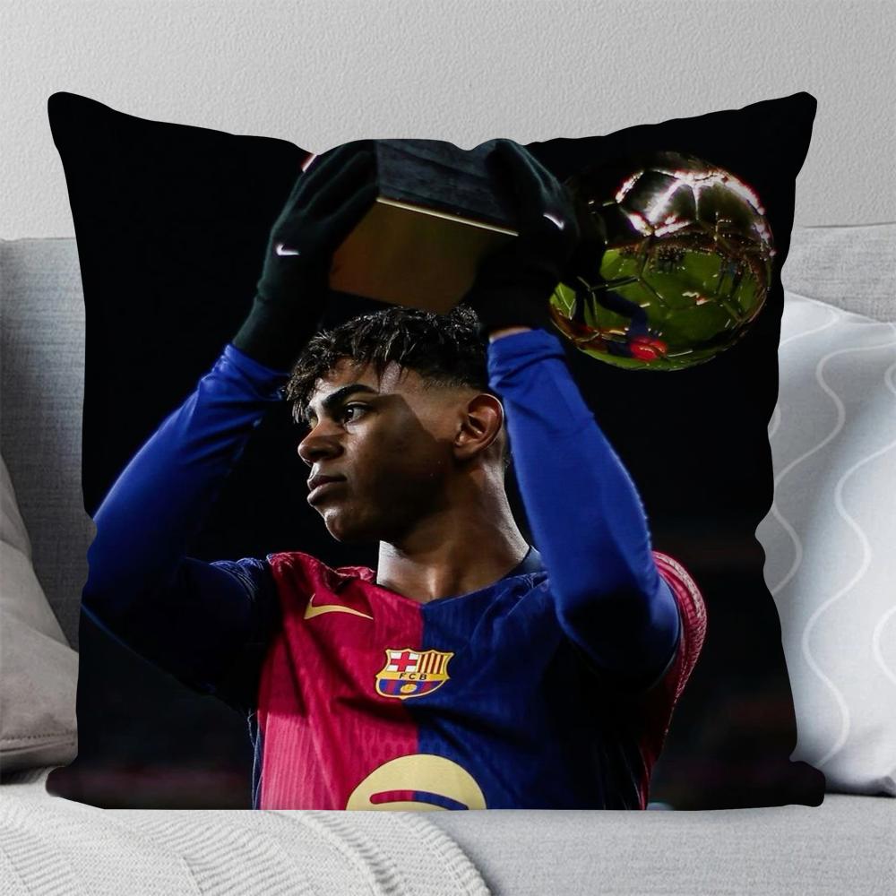 Football L-Lamine Number 19 Y-Yamal Pillow Case Square Pillow Bedroom Sofa Leisure Comfort Car Living Room Home Decoration 40X40