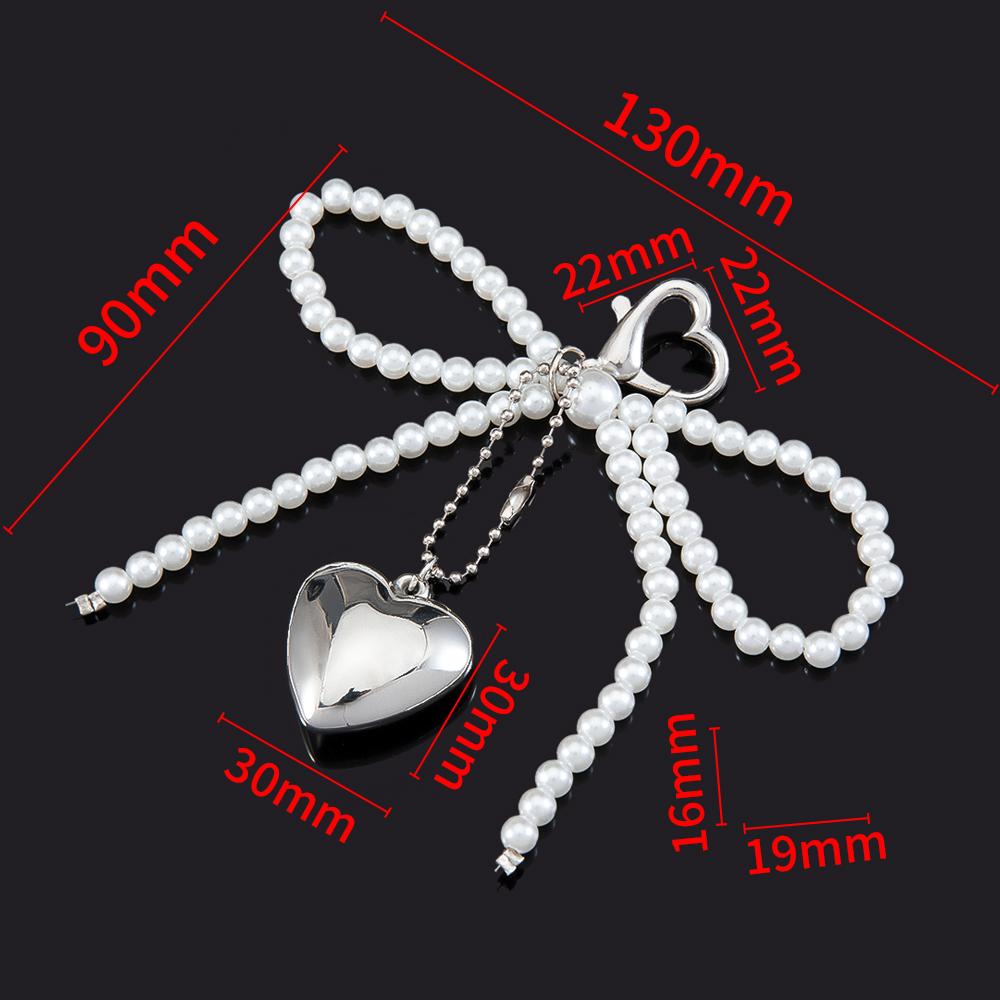 Y2K Big Heart Keychain Silver Color Key Ring For Women Girls Cute Friendship Gift Car Handbag Decoration Handmade Jewelry DIY