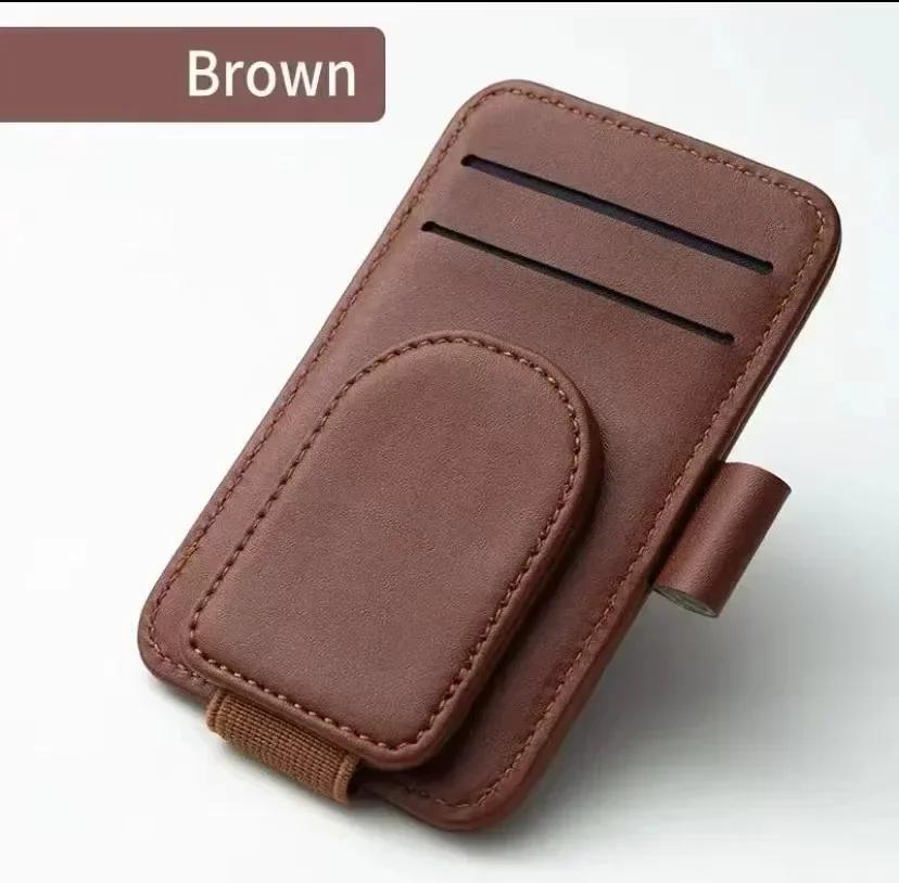 2025 New Car Multifunctional Glasses Clip PU Material Car Storage Glasses Clip Sun Visor Universal Car Sunglasses Clip
