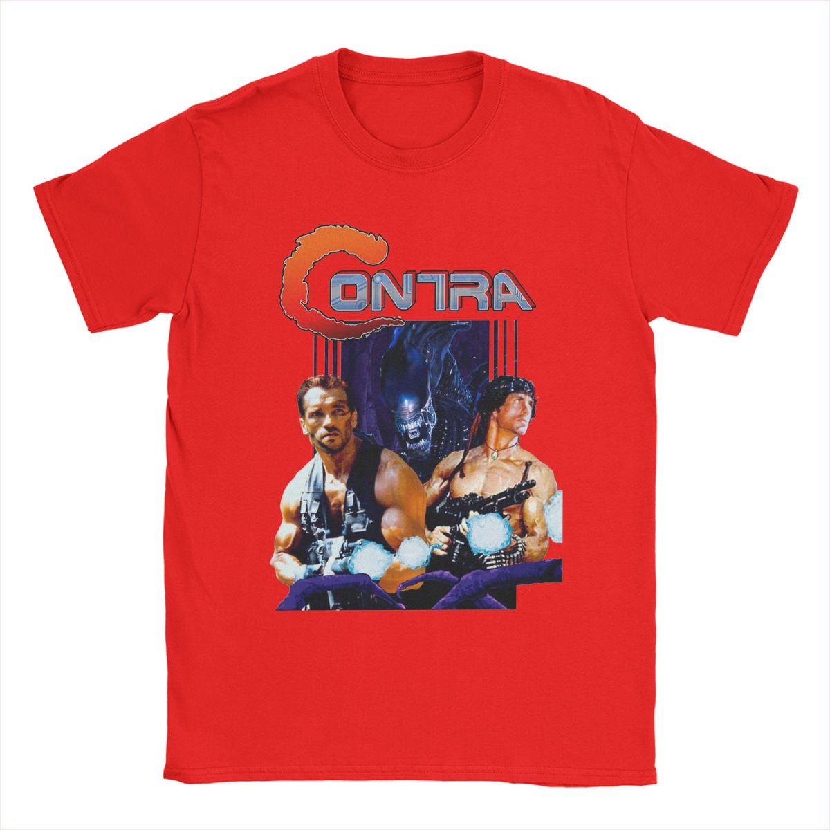 Мужская футболка Contra Movie Игра Одежда из чистого хлопка Новинка Футболка с коротким рукавом и круглым вырезом Футболка с принтом S