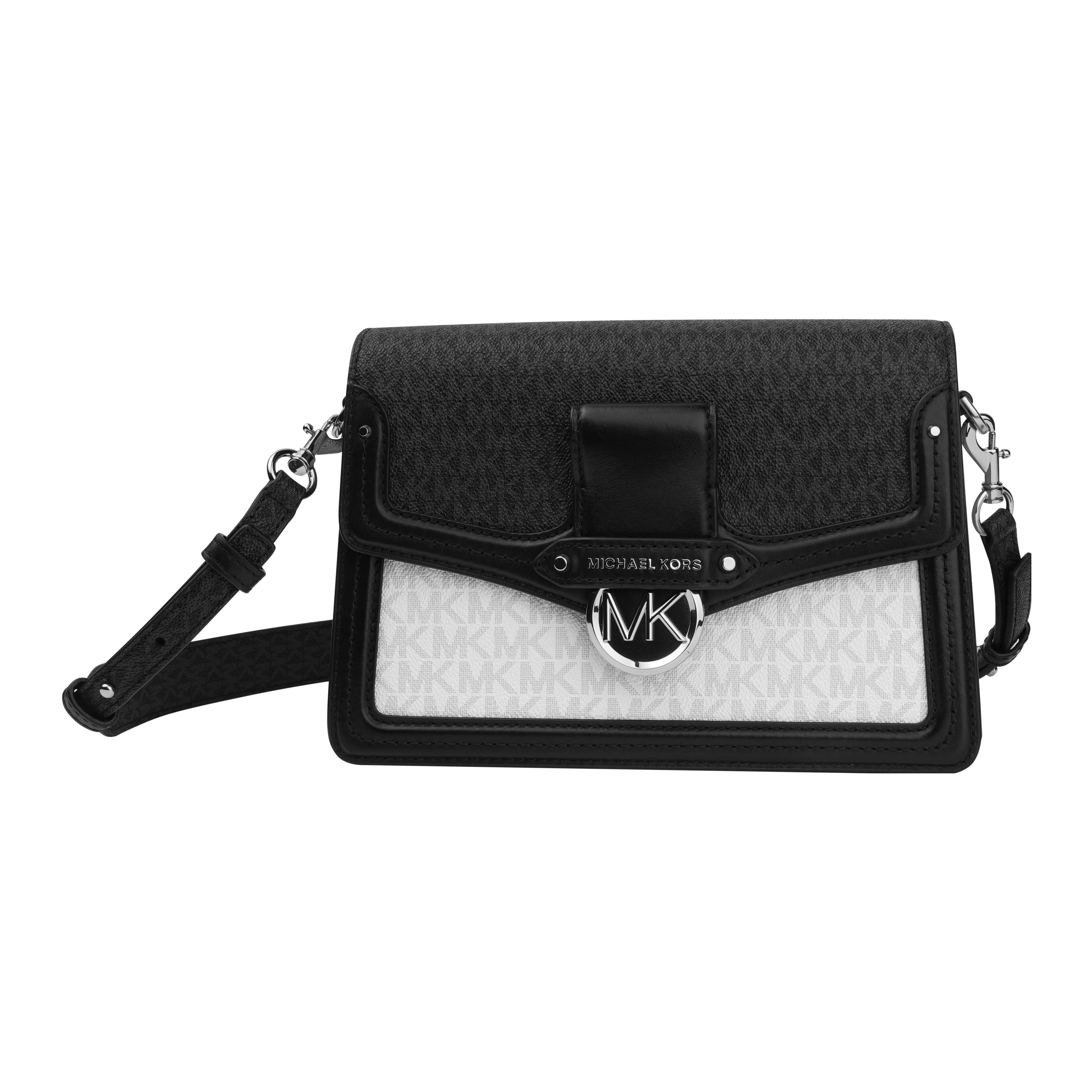 

Michael Kors MK Jessie Color Block Monogram Metal Logo Leather Shoulder Bag Women Shoulder Bag 30S0SI6L2V-WHITE-COMBO Basic Set (Bag+Dust Bag)
