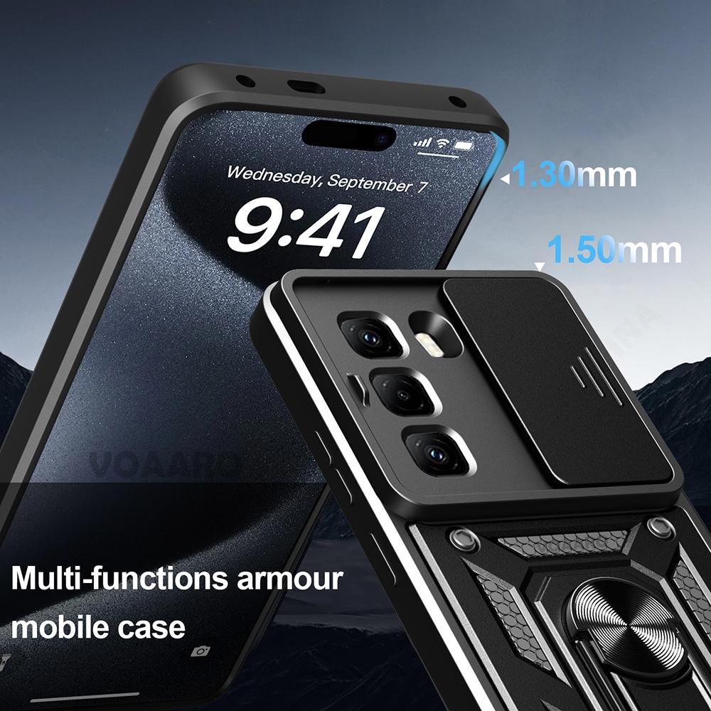 Slide Lens Armor Funda for Infinix Hot 60i 4G Case Magnetic Ring Stand Holder Cover for Infinix Hot 50 5G 60 5G Pro Plus 4G Case