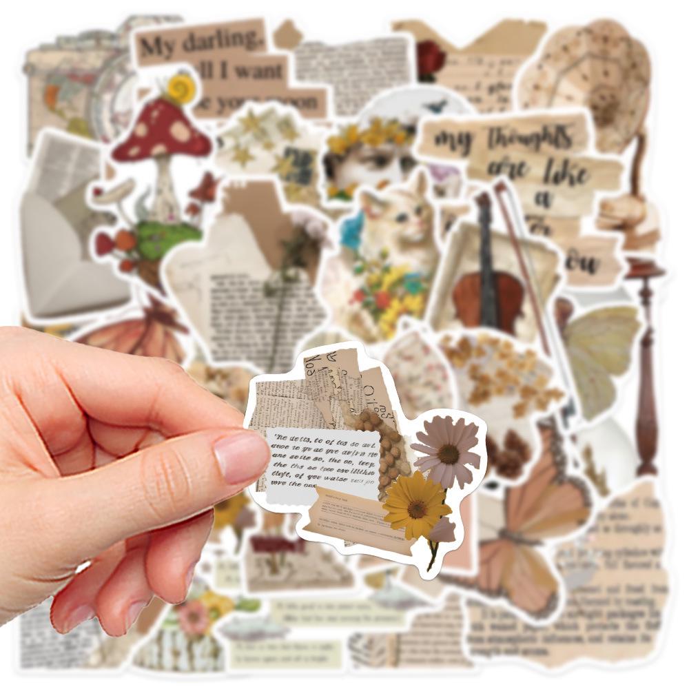 Retro Wind Series Sticker Pack: 30 Sheets for DIY Hand Account, Phone Case, and Computer Decoration