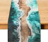 Watercolor Beach Path Table Runner Single Sided 2DPrint Linen Table Runner Dining Room Kitchen Coastal Decor Calming Serene Gift