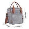 Double Deck Lunch Bag Insulated Cooler Bag Leakproof Lunch Tote Bag with Shoulder Strap Lunch Box for Work Office Picnic
