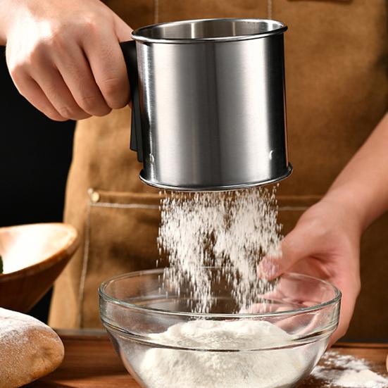 Sită de Făină Instrument de Copt Filtru cu Ochiuri Fine Portabil Sitar Semi-Automat pentru Praf pentru Copt Bucătărie Patiserie